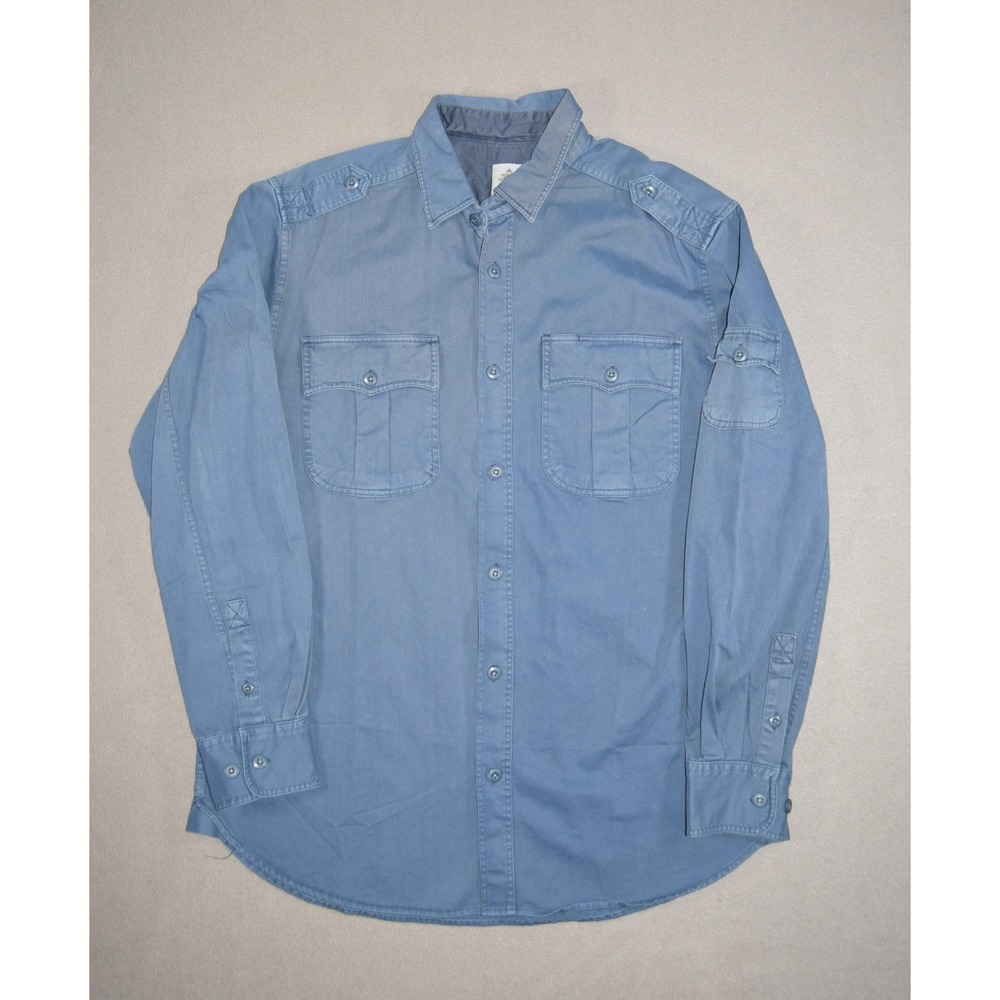 Territory Ahead Shirt Mens Large Tall Blue Military Utility Service Field Cotton